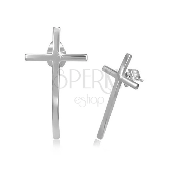 Studs made of stainless steel - narrow cross with glossy surface