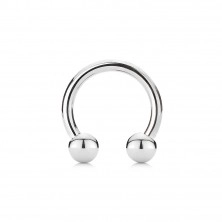 316L steel piercing - simple glossy horse-shoe with balls, width 1,6 mm