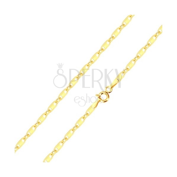 585 gold chain - vertically connected oval and oblong rings, rectangle, 500 mm
