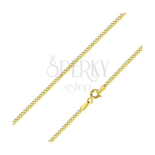 585 gold chain - series connected oval rings, glossy surface, 450 mm