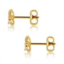 Earrings made of 375 yellow gold - knot made of three shiny circles