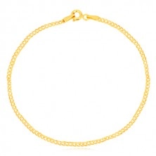 Bracelet in 14K yellow gold - slightly curved oval eyelets, 180 mm