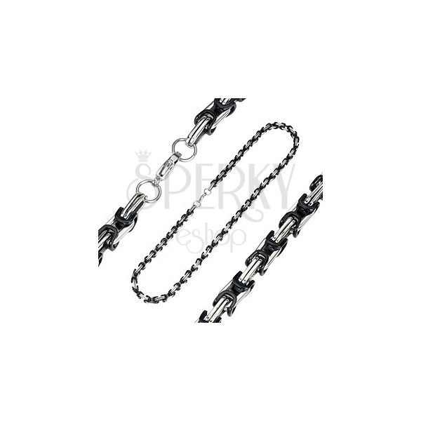 Surgical steel chain - black clips