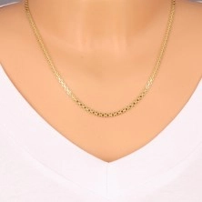 14K yellow gold chain – alternately connected compound eyelets, 500 mm