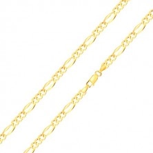 585 gold bracelet – elongated eyelet with widened edges, three oval eyelets, 210 mm