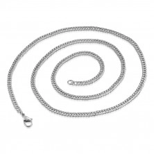 Steel chain, glossy surface - oblong rings twisted in spiral, 3,5 mm