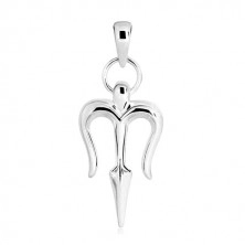 925 silver pendant - trident of Neptune with glossy surface