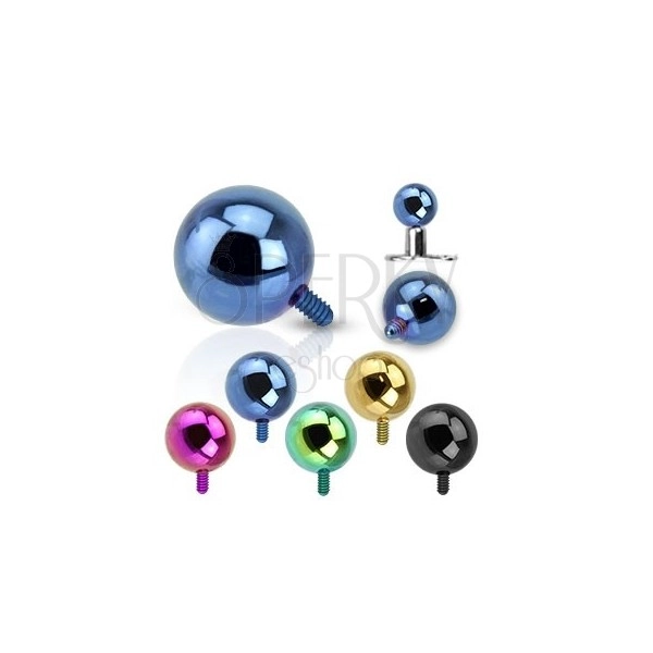 316L steel implant ball - anodized surface, various colours, 5 mm