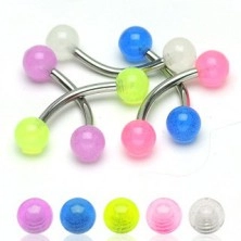 Eyebrow ring - transparent tiny ball beads 3 mm