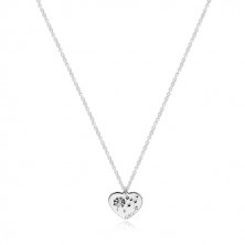 925 silver necklace - symmetric heart, dandelion blow, inscription "Mom"