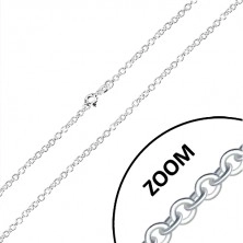 925 silver chain - perpendicularly joined round rings, 2,6 mm