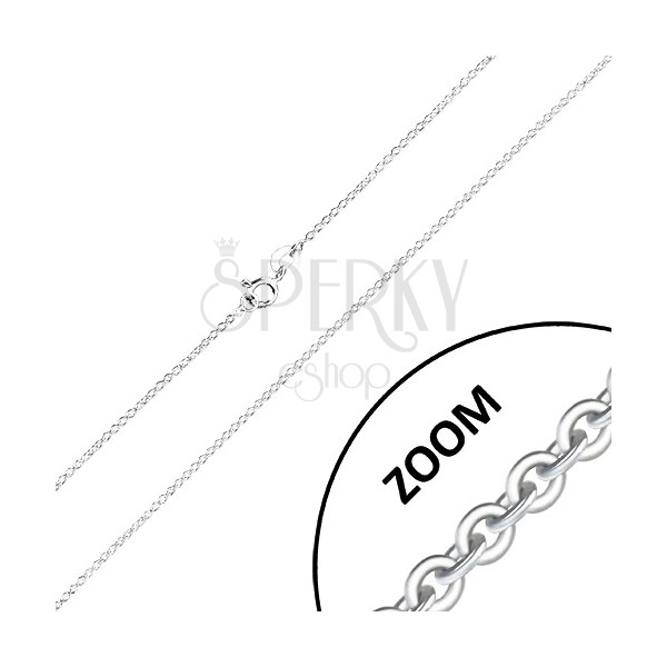 925 silver chain - perpendicularly joined rings, flat circles, 1,3 mm