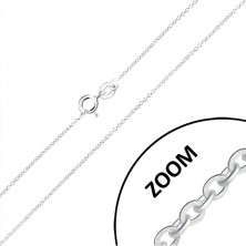 925 silver chain - tiny round rings, perpendicularly joined, 0,9 mm