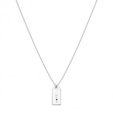 Black diamond - 925 silver necklace, glossy plate, inscription "HOPE"