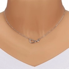 925 silver necklace - glittery chain, symbol of infinity with brilliant