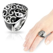 Stainless steel onyx cast ring