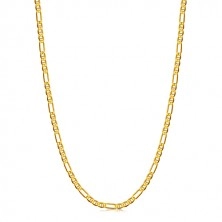585 gold chain - oblong ring, three oval rings with sticks, 500 mm