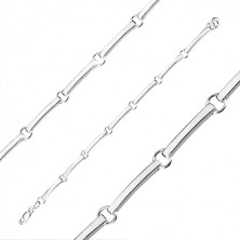 925 silver bracelet - narrow glossy links joined with circles