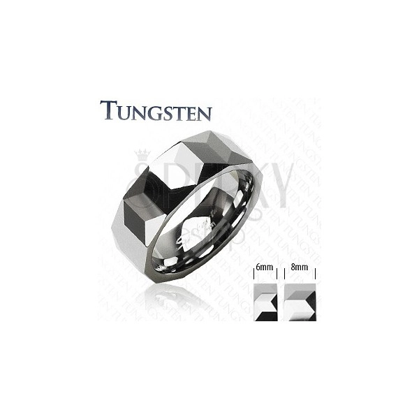Tungsten ring - prism pattern