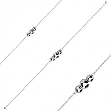 Silver 925 three-set - spiral chain, smooth glossy balls