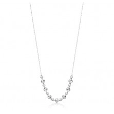 925 silver three-set - balls with crescent-shaped cuts, glittery chain