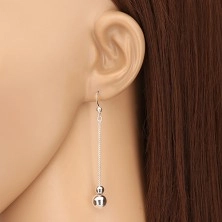 925 silver three-set - chain of oval rings, smooth glossy balls