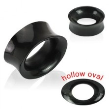 Black hollow oval ear plug