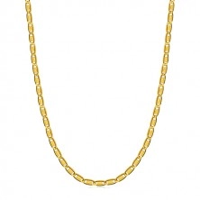 585 gold chain - oblong rings, rectangles with Greek key, 600 mm