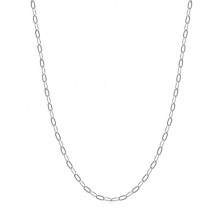White 14K gold chain - oblong rings, spring ring clasp, 550 mm