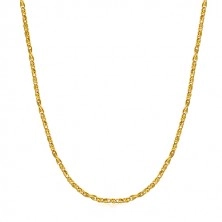 585 gold chain - infinity motif and flat oval rings, 550 mm
