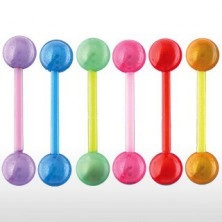 Tongue barbell - colourful rainbow effect