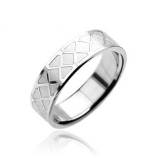 Stainless steel ring - mosaic pattern