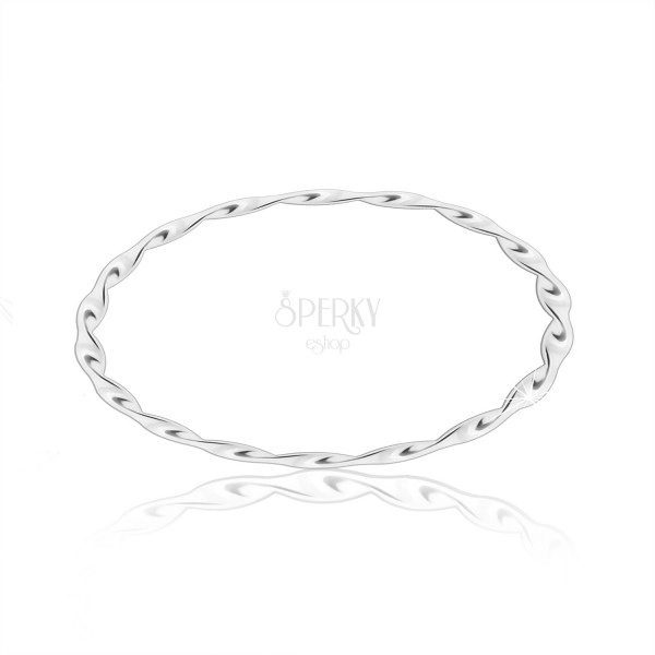 925 Silver bangle – glossy spiral