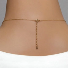 14K Golden necklace – flat heart, vertical oval links