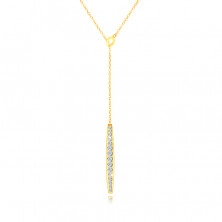 14K Golden necklace – a small boat line with clear zircons