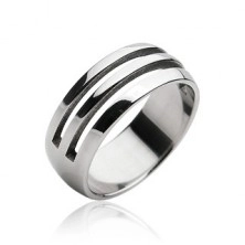 Stainless steel ring - two cut-out lines