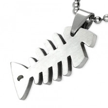 Pendant made of surgical steel in silver colour - fishbone