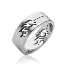 Stainless steel Tribal symbol ring