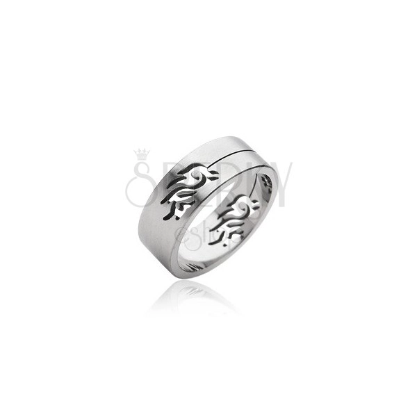 Stainless steel Tribal symbol ring