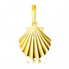 Golden pendant made of 14K yellow gold – sea shell, shiny and smooth surface
