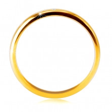 14K Yellow gold diamond ring – thin smooth shoulders, clear brilliant