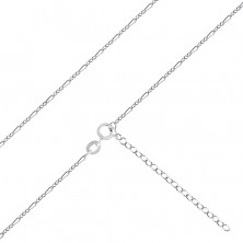 925 Silver chain – Figaro pattern, bevelled shiny edges, 1,6 mm