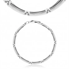 925 Silver bracelet – rectangle links made of thin strips, lobster claw