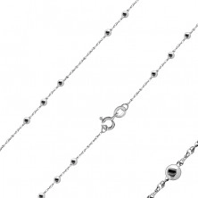 925 Silver necklace – beads, double-connected links, spring ring