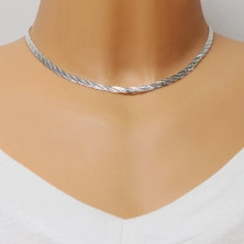 925 Silver chain – three intertwined strips, snake pattern, lobster claw 