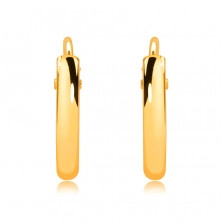 Children's earrings in yellow 585 gold - small hoops, shiny rounded shoulders, 10 mm