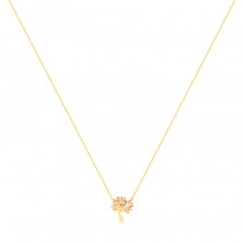 375 Combined gold necklace – branched tree of life with leaves