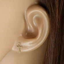 9K Golden earrings – Anch, Nile cross pattern, studs