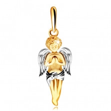 Pendant made of combined 9K gold – a praying angel with wings