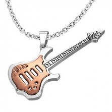 Copper coloured guitar pendant made of steel